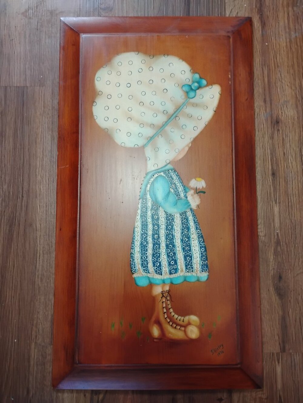Vintage Holly Hobbie Hand Painted Wooden Wall Plaque Cottage Core